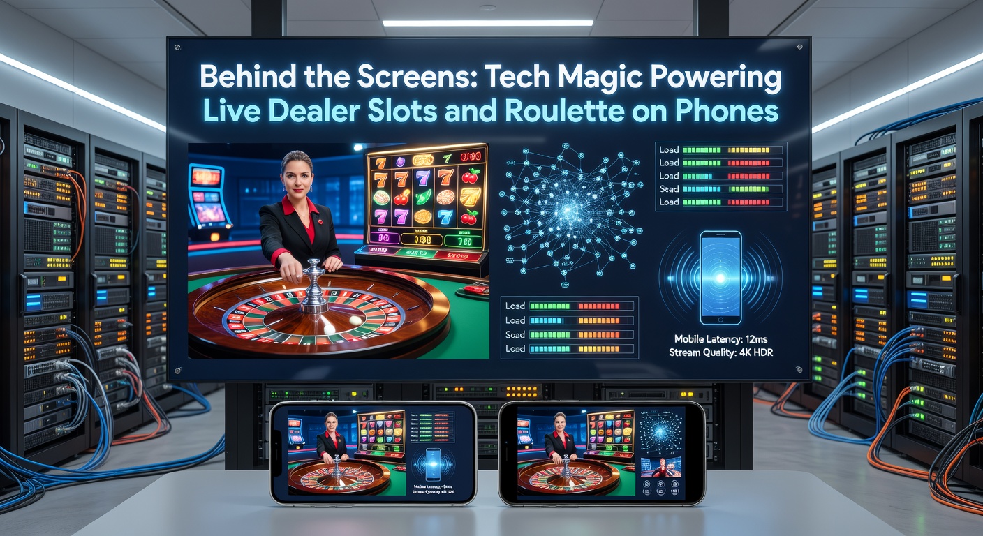 Smartphone-Bildschirm mit Live-Roulette-App, Dealer im Hintergrund und Touch-Controls für Wetten