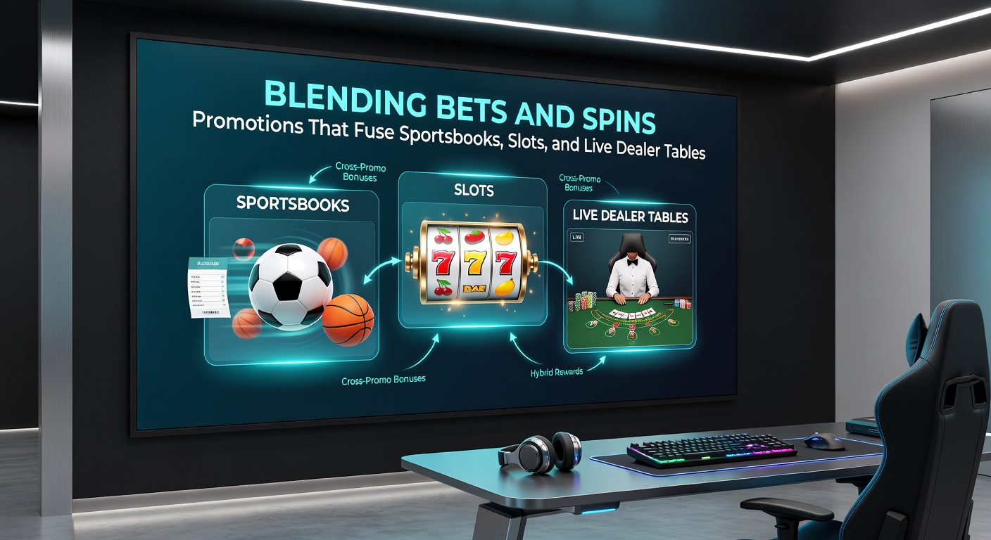 Beispiel für eine Blending-Promotion mit integrierten Sportwetten, Slot-Freispielen und Live-Dealer-Sitzungen auf einer mobilen App