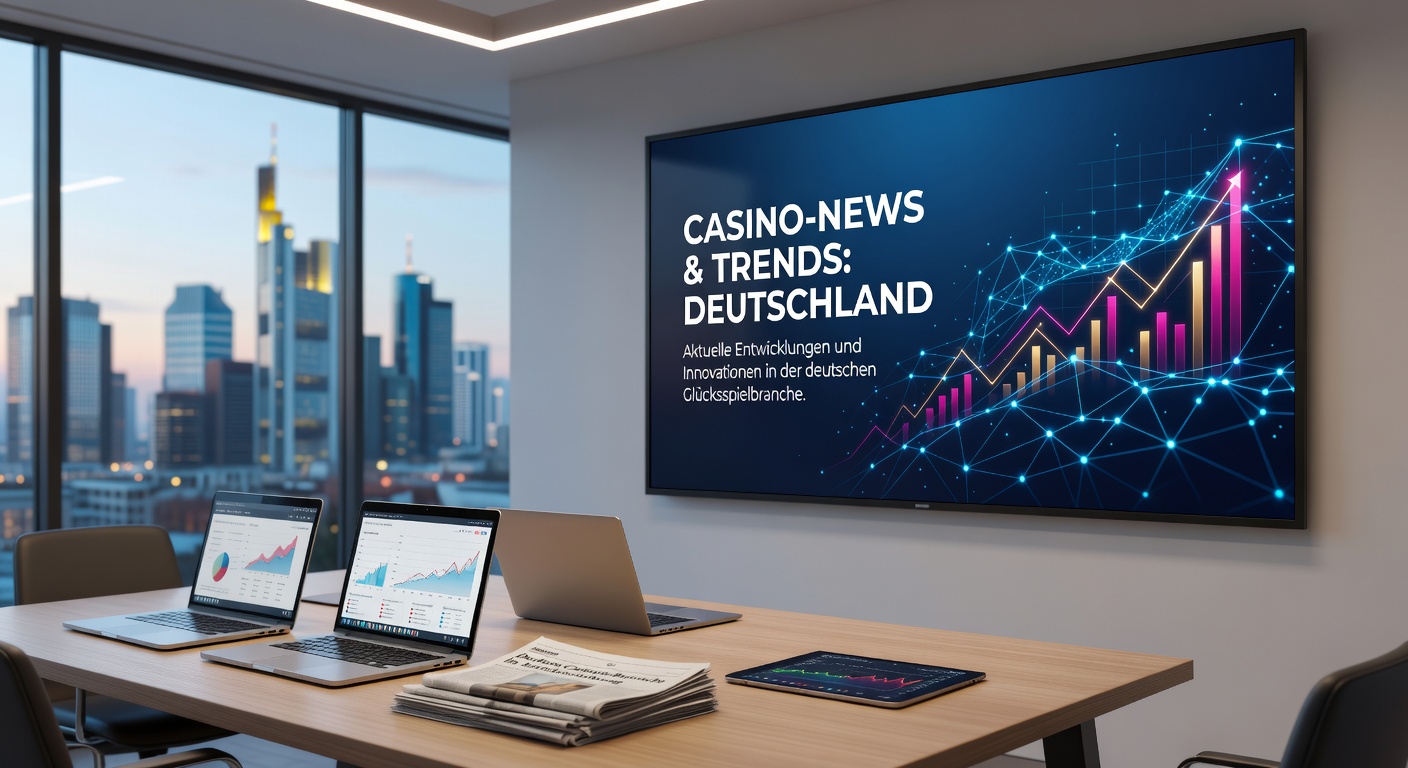 Moderne Spielbank in Deutschland mit glänzenden Lichtern und Spielern an Tischen und Slots